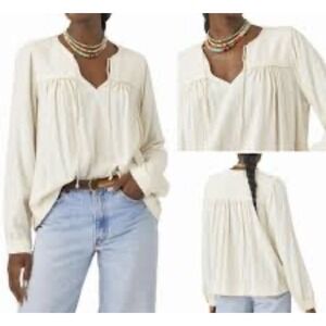 Xirena‎ Mae Top Size Medium Cream Beige Peasant Boho Victorian Romantic